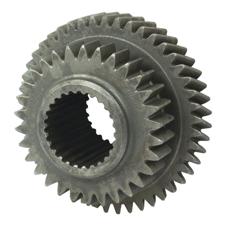 A close-up view of the Sparex Transmission Gear (Part No. S.65791) showcasing its 30 and 46 interlocking teeth and central attachment hole, designed for compatibility with Ford / New Holland machinery.