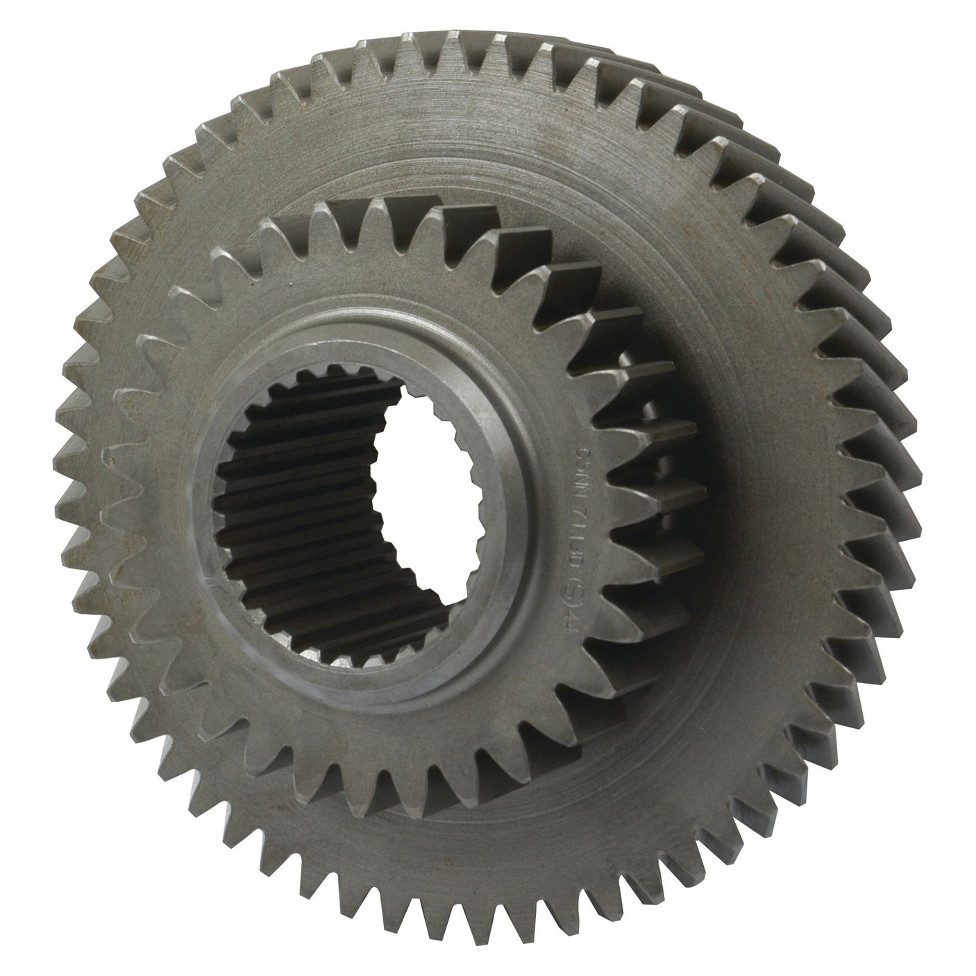 Two interlocking metal gears with sharp teeth, designed for mechanical functions, positioned on a plain white background—a perfect fit for any Case IH International Harvester machinery. Introducing the Transmission Gear PTO (Sparex Part No. S.65793) from Sparex.