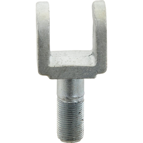 A close-up of a metal clevis yoke with a threaded bottom end, specifically featuring the thread size 7/8'' UNF for compatibility with McCormick 128825A3, is identified as the Stabiliser Fork - Hole Ø18.2mm (Sparex Part No.S.65806) by Sparex.