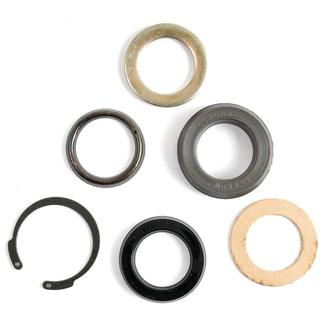 A collection of six assorted mechanical rings and washers, including components for a Power Steering Cylinder, arranged in a roughly circular pattern on a white background. The product featured is the Seal Kit (Power Steering Cylinder - 2WD) by Sparex, under Sparex Part No. S.65818.