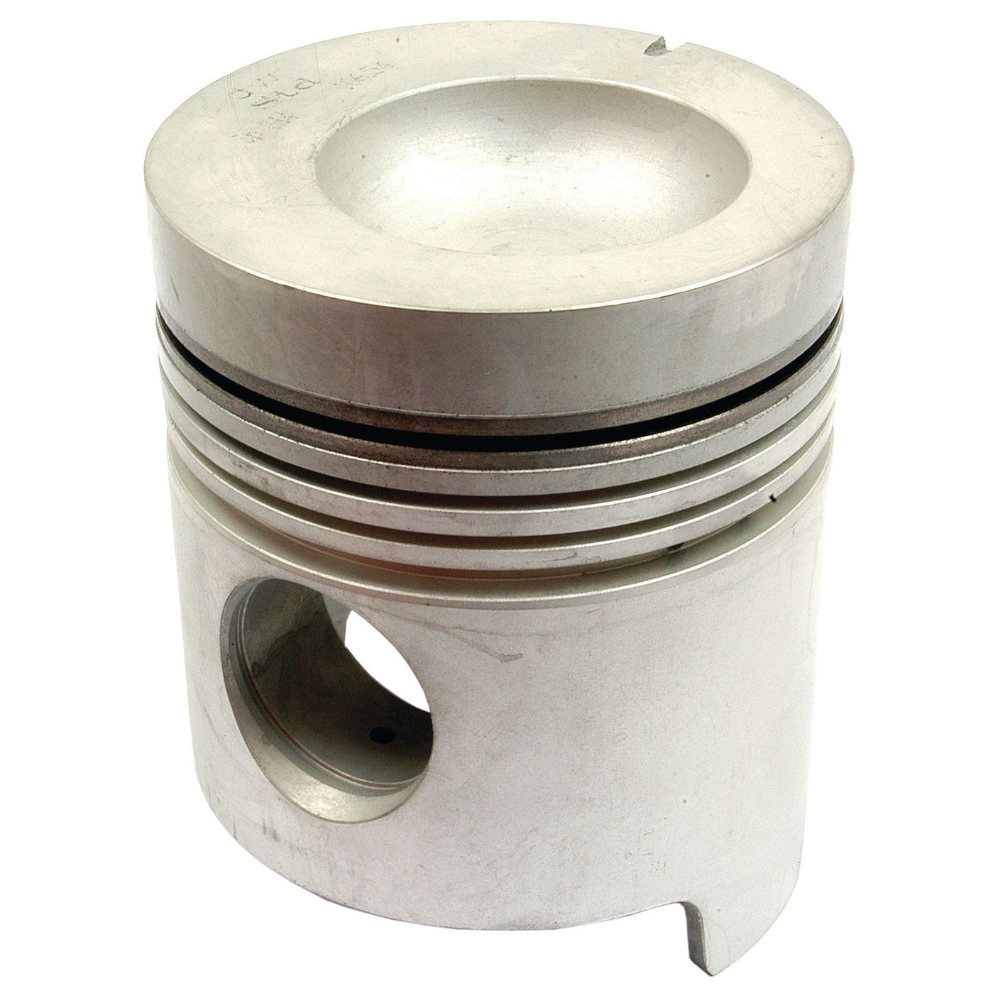 The Sparex Piston (Standard) - S.65822 is a cylindrical metal piston with a concave top, two rings around the upper edge, and a hole on the side, featuring a precise bore diameter for optimal performance.