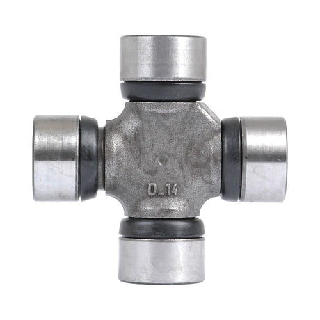 Close-up of a Sparex Universal Joint 27.0 x 74.6mm (Sparex Part No. S.65845) with four arms and cylindrical bearings at each end, ideal for agricultural machinery like the David Brown 1294.