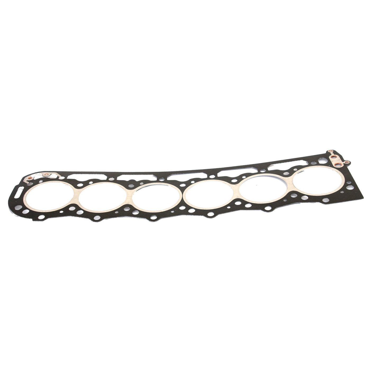 A Sparex Head Gasket - 6 Cyl. (BSD675), branded as Sparex Part No.S.65848, made of durable metal and rubber, and designed with several circular holes for a 6-cylinder engine.