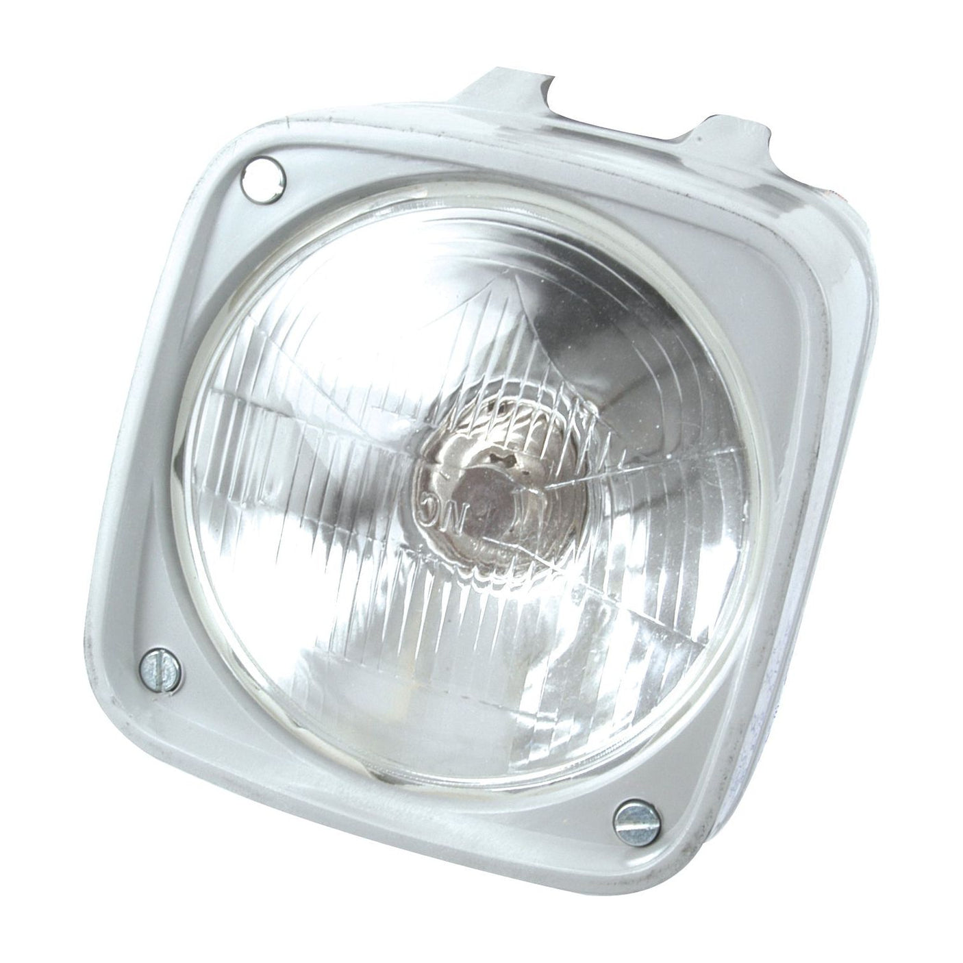 A close-up image of a clear, square Sparex IP65 automotive headlight, model S.65852, featuring a single Halogen bulb and two screws on opposite corners.