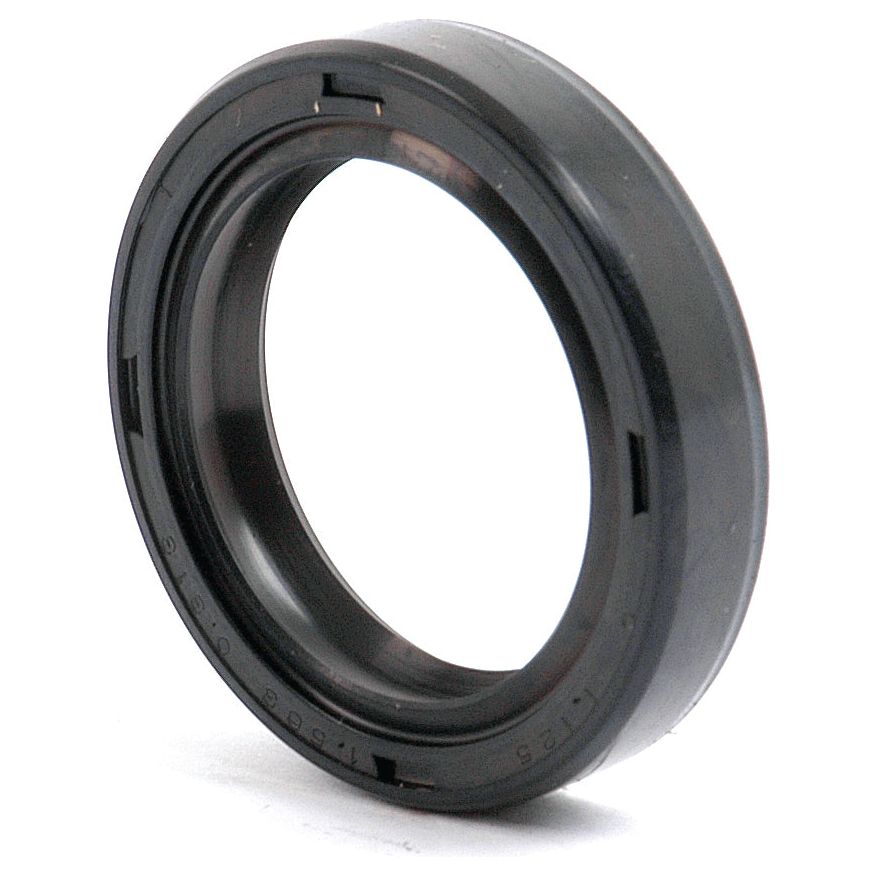 Close-up of a black rubber oil seal, typically used in machinery or automotive applications. The **Sparex Metric Rotary Shaft Seal, 29 x 40 x 8mm (Part No.S.65870)**, has a circular shape and highlights the inner and outer edges, making it ideal for use in New Holland tractors and Ford tractors.