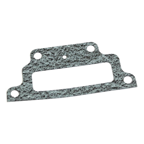 An ideal solution for Ford/New Holland hydraulic pump systems, the Sparex Hydraulic Pump Gasket (Part No. S.65909) is gray with a textured surface and features multiple holes along with a central rectangular cutout.