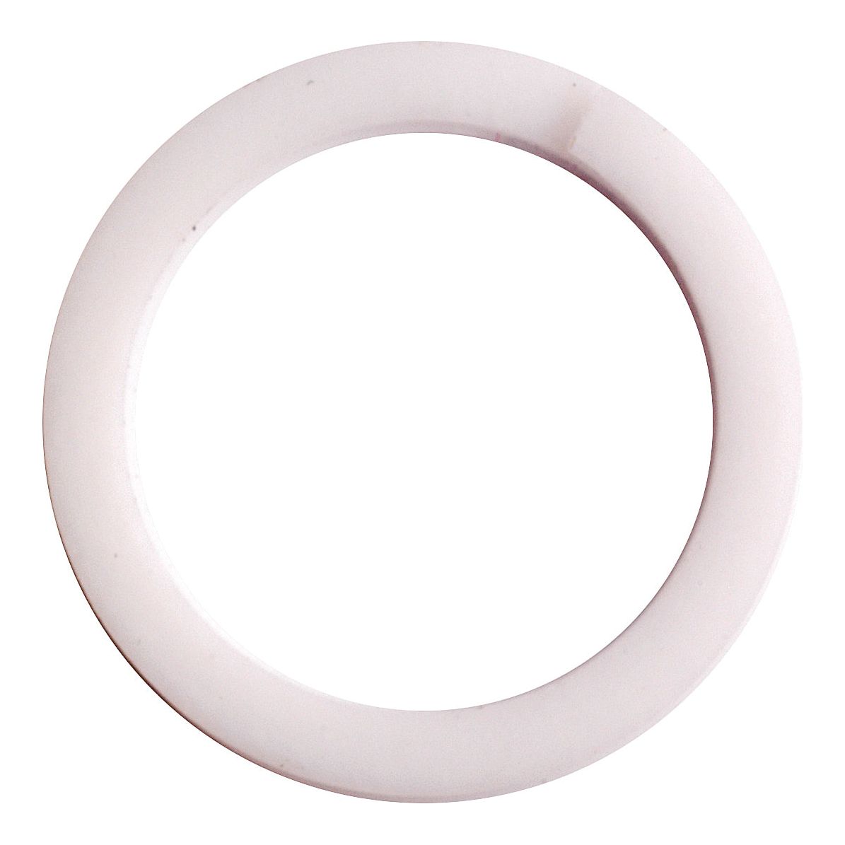 A white circular object with a hollow center, resembling a flat ring or gasket, ideal for use in Sparex tractor parts or Ford/New Holland machinery. 

New Sentence: The O Ring | Sparex Part No.S.65915 is a white circular component featuring a hollow center, perfectly suited for use in Sparex tractor parts or Ford/New Holland machinery.