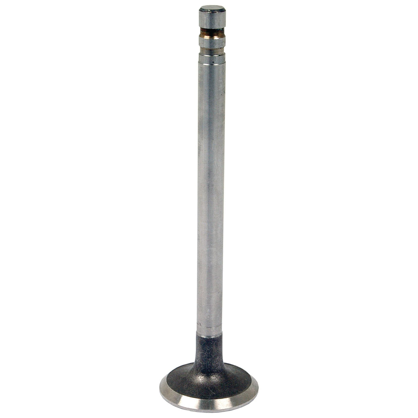 The Sparex Exhaust Valve +0.015'' (0.38mm) (S.65927), featuring a flat round base and a cylindrical stem with a ridged top section, fits seamlessly into Ford/New Holland tractor parts.