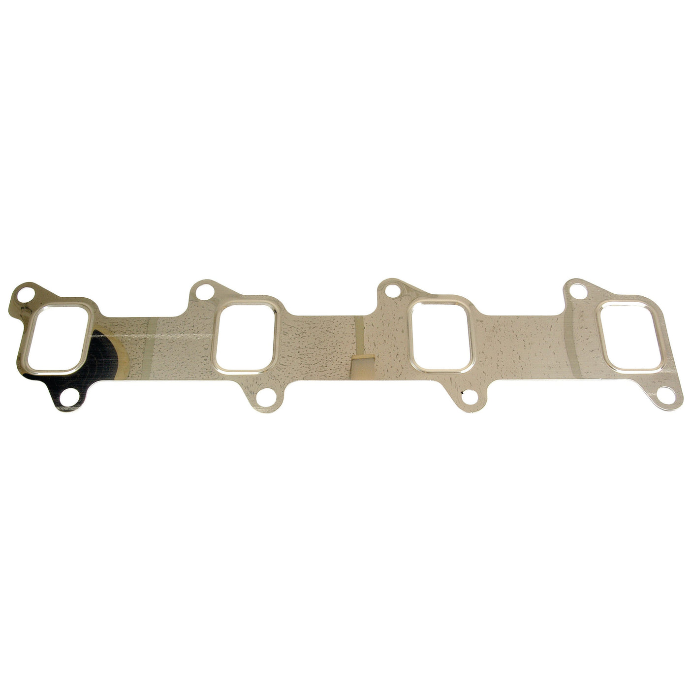 The Exhaust Manifold Gasket (Sparex Part No. S.65947) by Sparex features four rectangular ports and multiple bolt holes, designed for secure attachment to a Ford engine.