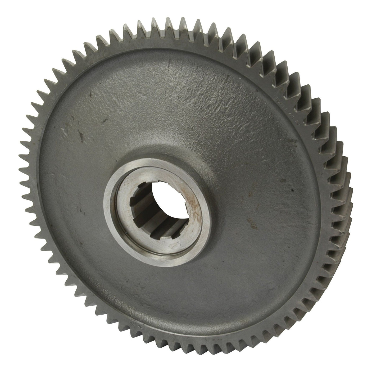 The PTO Drive Gear | Sparex Part No.S.65967 from the brand Sparex is a metal gear with evenly spaced teeth and a central hole, designed for mechanical applications in Ford New Holland equipment.