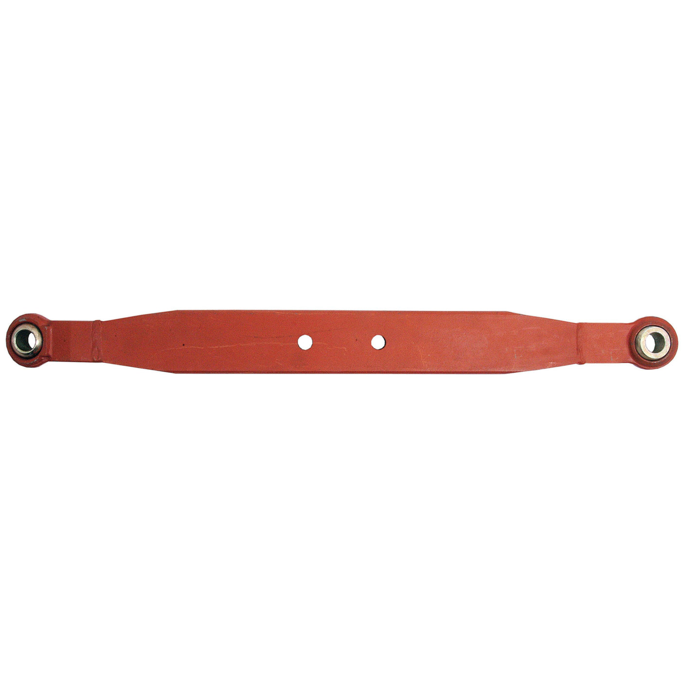 A **red metal Lower Link Lift Arm** from **Sparex**, length 880mm, with two bolt holes in the center and spherical bearings at both ends (Sparex Part No. S.65972).