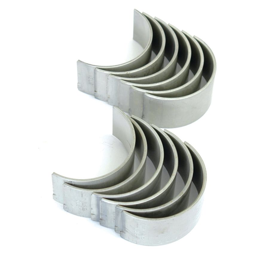 A set of Conrod Bearing Std. Set, Sparex part number S.66082, arranged in two curved rows, compatible with Sparex and Ford New Holland machinery.