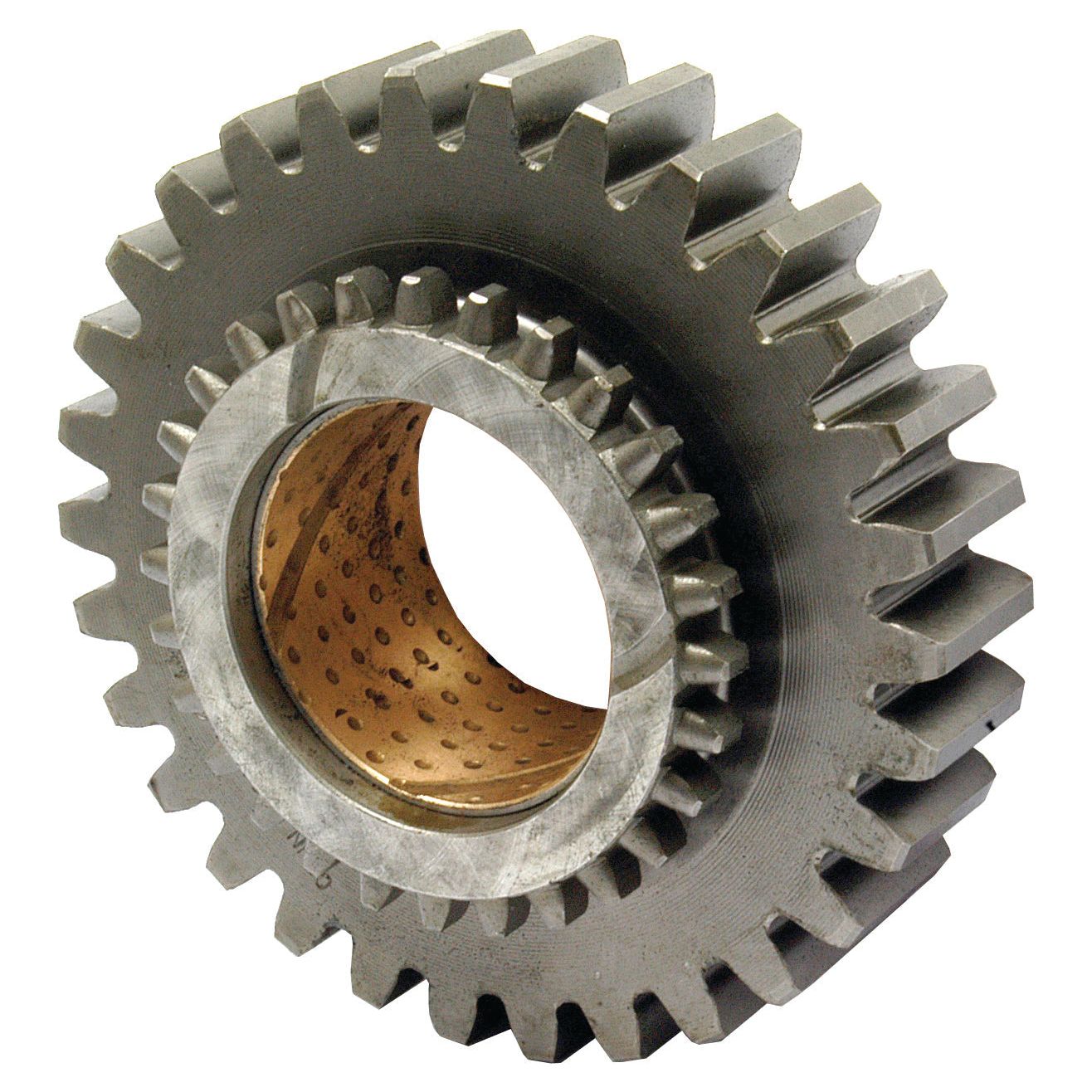 A Sparex Transmission Gear Reverse (Sparex Part No. S.66132) with interlocking teeth and a central cylindrical hole, featuring a bronze-colored inner lining.