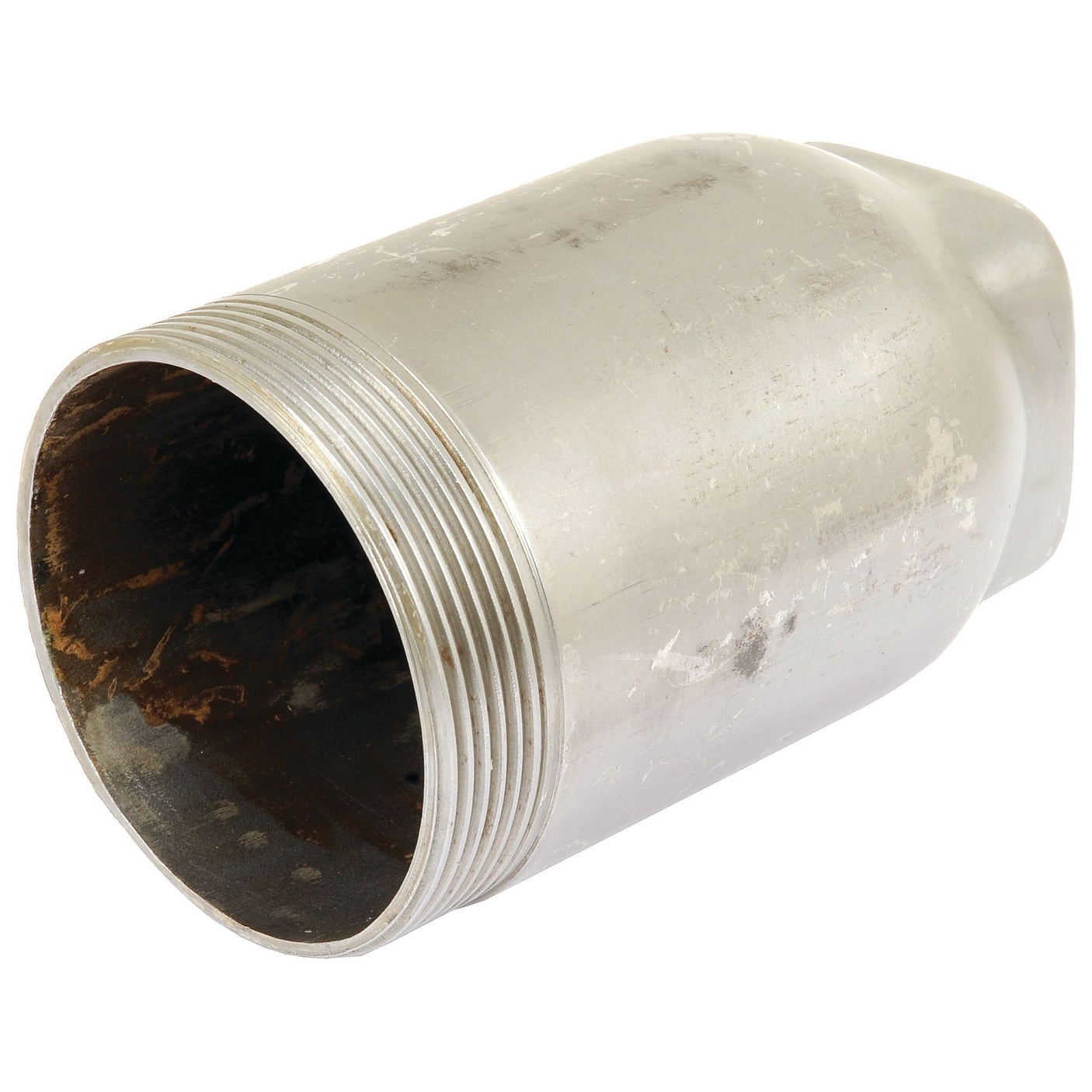 A Sparex PTO Cap (Part No. S.66158) with a 65mm male thread, showing visible signs of wear and rust inside the open end.