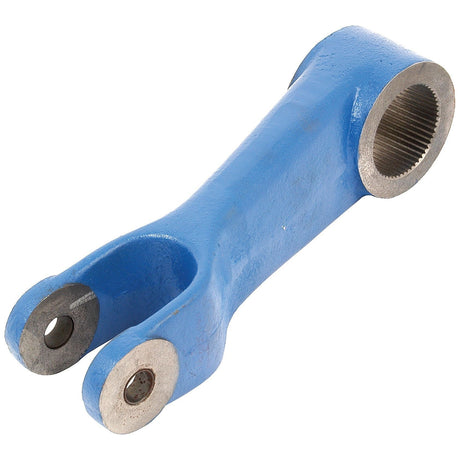 A blue metal mechanical part called the Hydraulic Lift Arm (Sparex Part No. S.66206) from Sparex, featuring two circular openings on one end and a single circular opening on the opposite end.