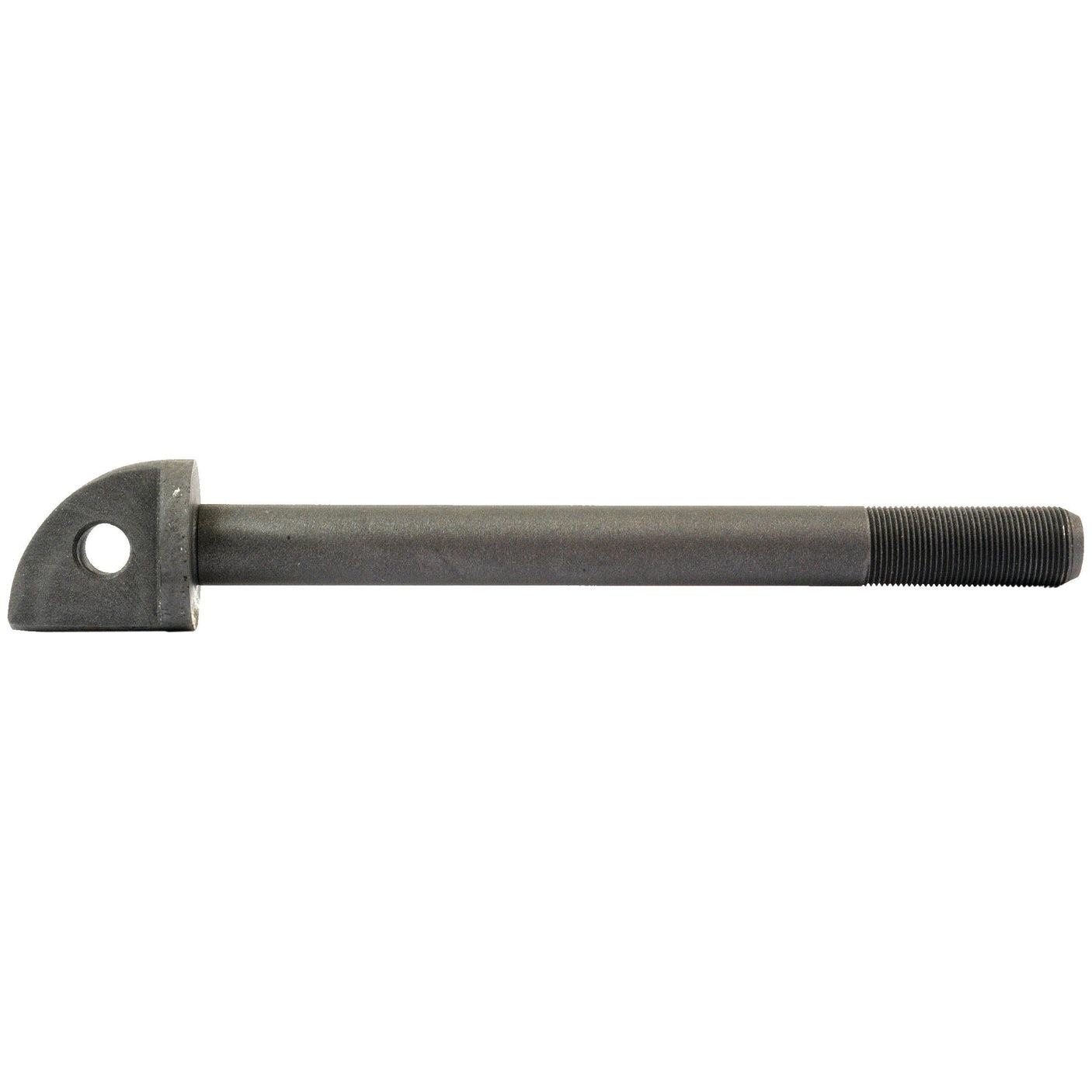 A long metal bolt with a rounded head featuring a hole, and a threaded end, commonly found in Ford New Holland equipment. This versatile component is essential for securing elements and maintaining stability, often used in conjunction with the Draft Control Plunger (Sparex Part No. S.66240) from Sparex.