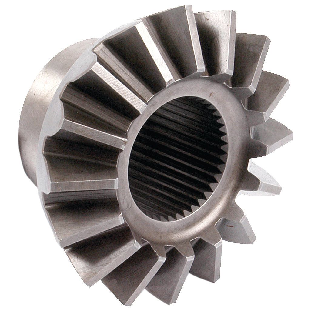 The Sparex Differential Gear (Part No. S.66268) is a metallic bevel gear with straight teeth and an inner splined hole, compatible with Ford New Holland.