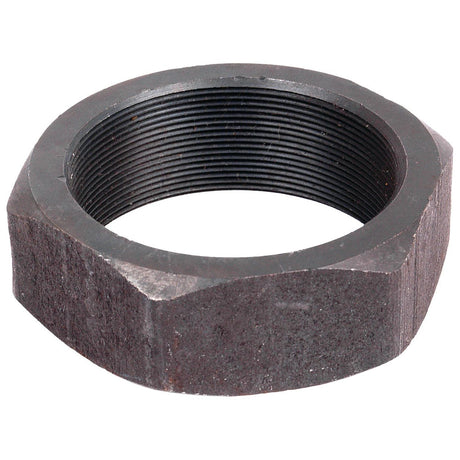 A hexagonal, threaded metal nut is shown against a white background. This Sparex Metric Self Locking Nut (Sparex Part No. S.66276) follows the DIN 985 standard and measures M58x1.25mm.