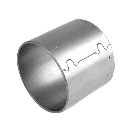 A cylindrical metallic sleeve with interlocking edges, identified as the Spindle Bush by Sparex (Part No.S.66316), likely used as a pipe fitting or connector, and compatible with the Bush - Lower Spindle for brands such as Case IH / International Harvester and Ford / New Holland.