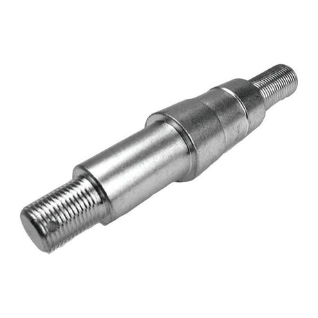 The Sparex Lower Link Implement Pin, part number S.66317, is a metallic cylindrical rod featuring dual thread sizes in the Cat. I range and a grooved middle section, making it suitable for use in DEXTA, Ford, or New Holland machinery.