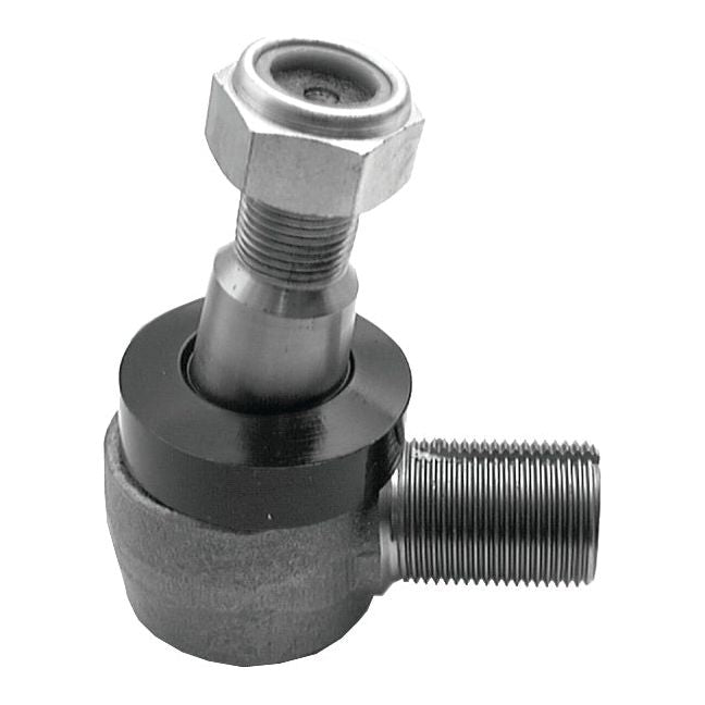 The Sparex Track Rod (S.66358) is a 73mm ball joint that features threaded metal components with a male thread for one vertical and one horizontal section, enabling rotational movement.