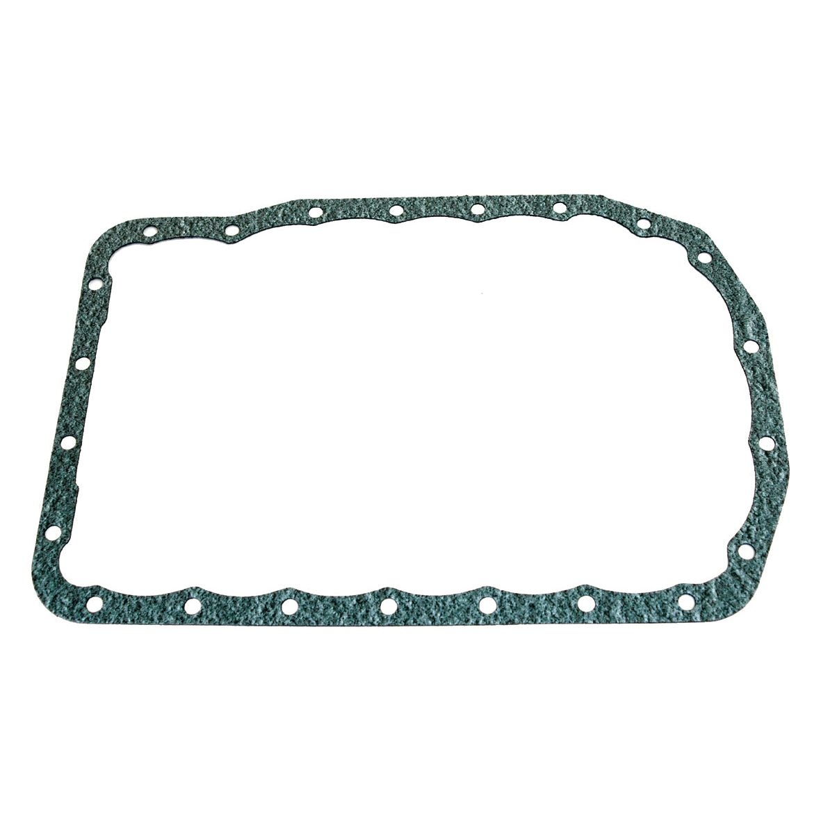 The Sparex Sump Gasket - 3 Cyl. (32D, BSD326, BSD329, BSD332, BSD333, BSD666, PowerStar 7.5) | Sparex Part No.S.66455 is a rectangular gasket for Ford engines made from durable cork material with a textured surface and multiple evenly spaced holes around its perimeter.