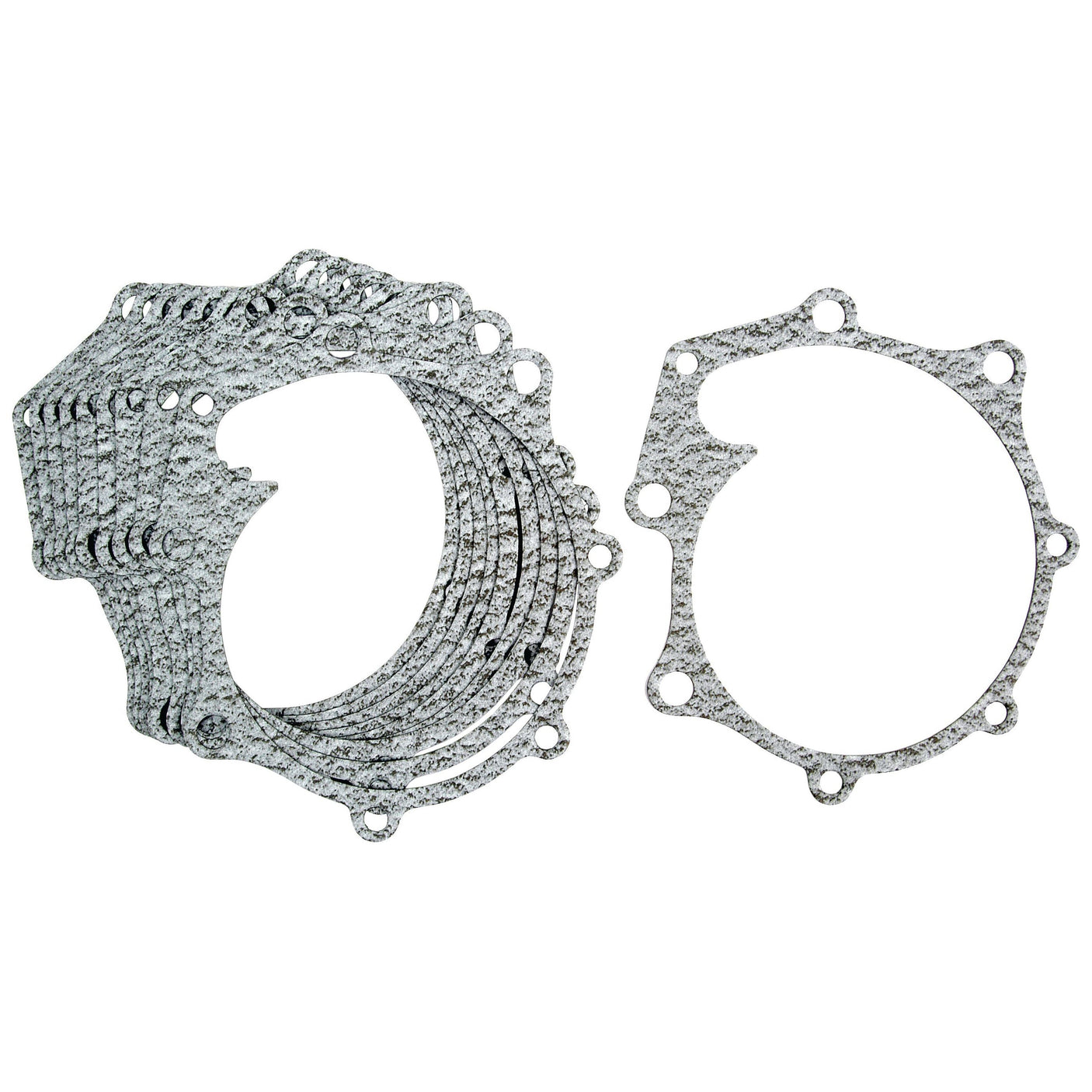 Stack of circular Water Pump Gaskets, Sparex Part No. S.66626, with multiple bolt holes, arranged in two overlapping groups on a white background, ideal for Ford Engine repairs or Sparex Water Pump installations.