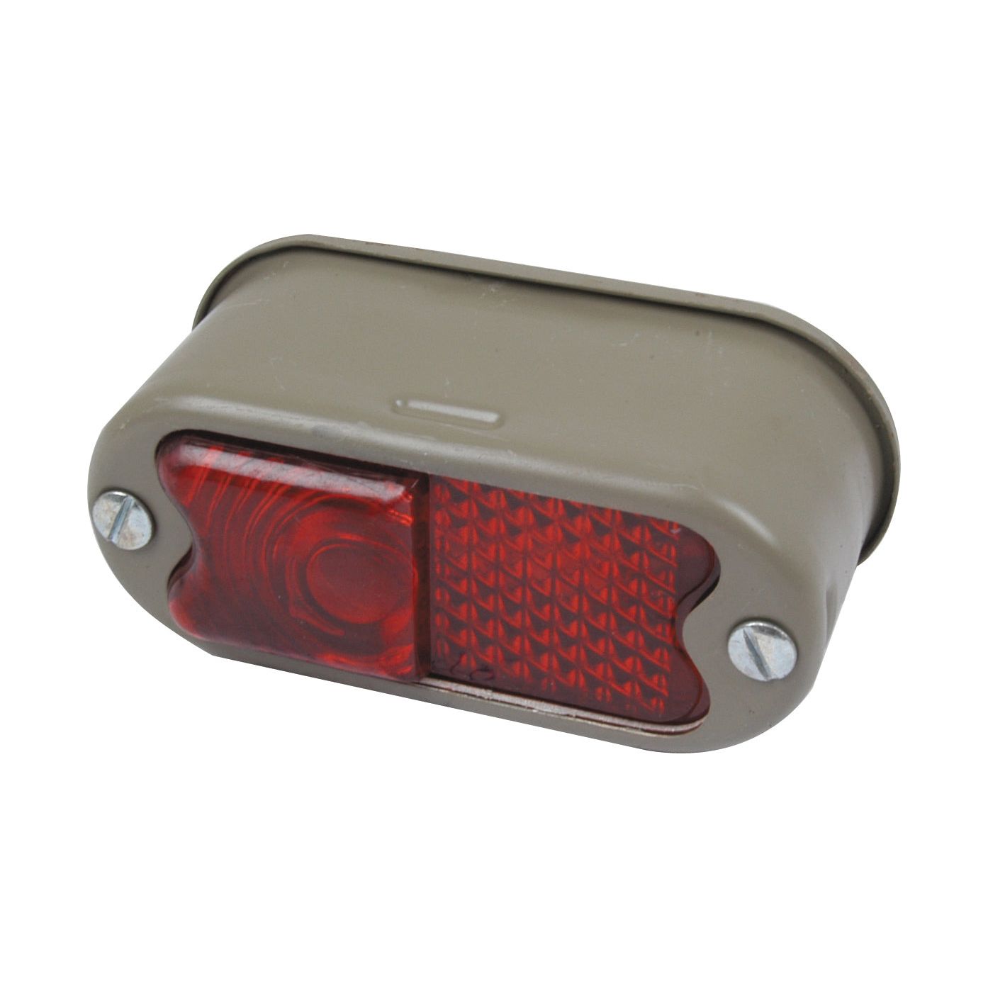 A rectangular, olive-green housing containing a red lens, secured with two screws, serves as the Sparex Rear Combination Light (Halogen) for tail and brake functions (RH), 12V - S.66746.