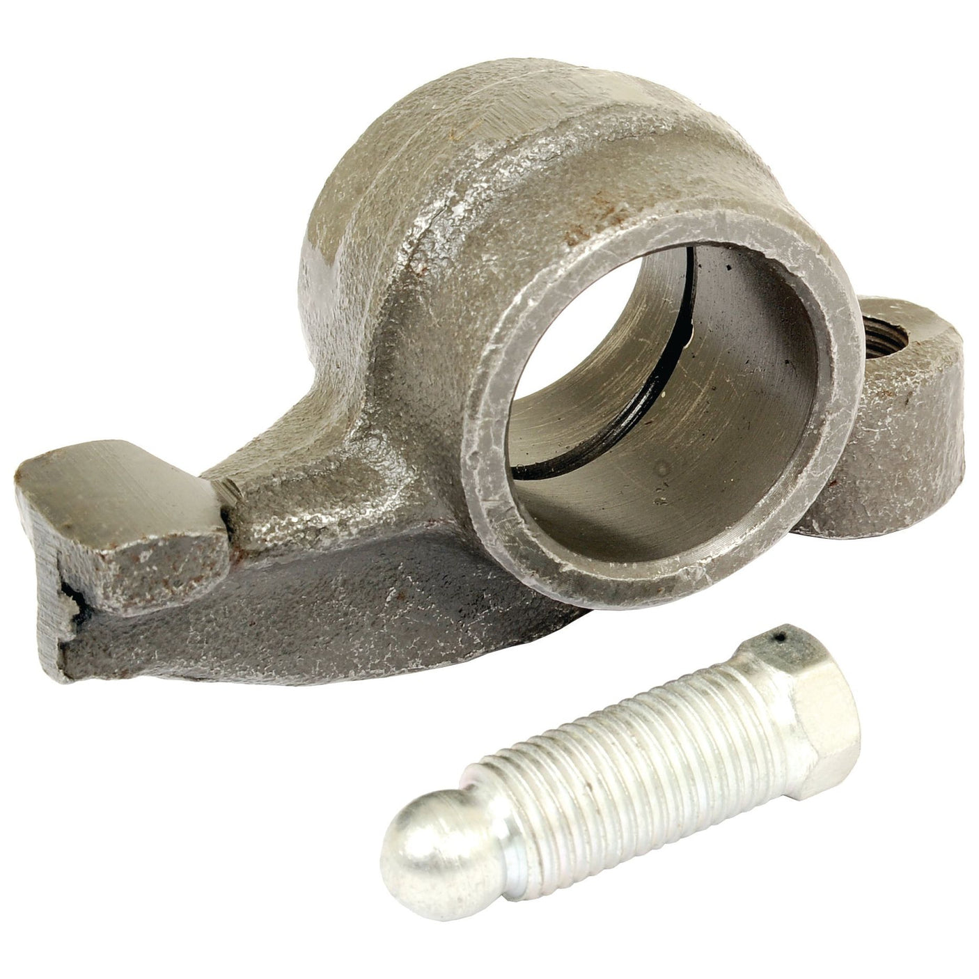 A Sparex Rocker Arm (Sparex Part No.S.66780) with a bolt placed beside it on a white background, showcasing the precision engineering typical of Sparex parts.