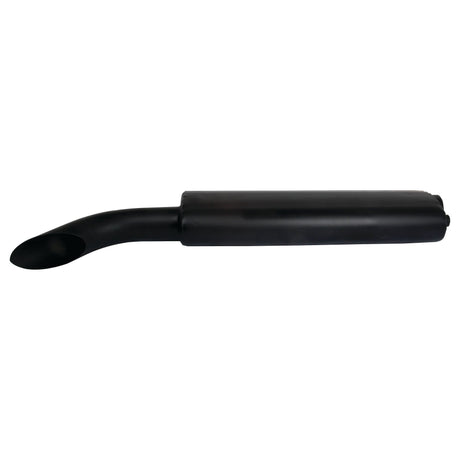 The Silencer - Vertical - S.66802 by Sparex is a black automotive exhaust pipe featuring a cylindrical muffler section and a bent outlet, coated with heat-resistant paint for enhanced durability.