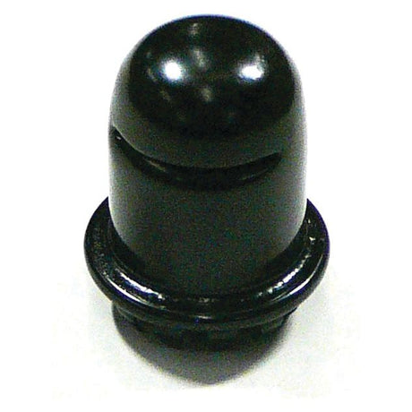 The SHEILD - LIGHT (Sparex Part No.S.66849) from Sparex is a black valve cap with a dome-shaped top and a slot across its middle, specifically designed for use on tire valves, making it perfect for Ford and New Holland vehicles.