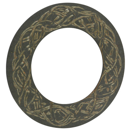 A round, dark green Sparex PTO Friction Disc (S.6684) featuring an ornate, intertwined pattern design and an empty center creating a circular void.