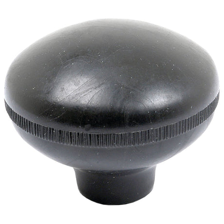 Black plastic gearstick knob by Sparex, featuring a textured middle section, rounded top, and a short cylindrical base. It is compatible with Allis Chalmers WC tractors and has a 3/8'' UNF-24 thread. This product is known as the Gear Knob (Sparex Part No.S.67112).