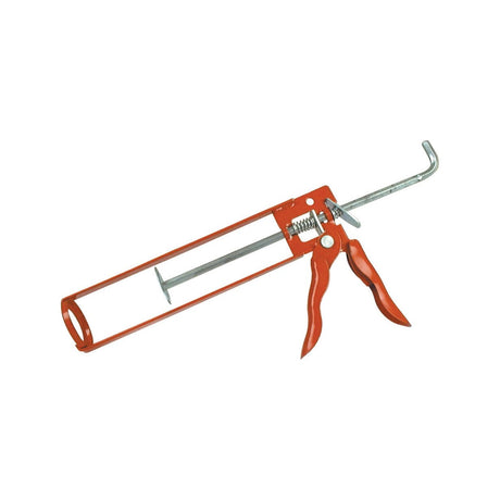 The Sparex Caulking Gun (Part No. S.6714) features a red metal frame, trigger, and handle for efficient dispensing of sealant or adhesive, making it perfect for use with Sparex products.