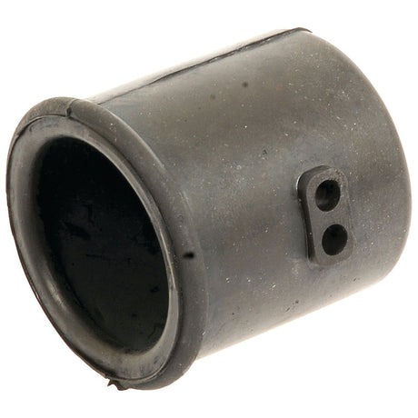 The Sparex Rubber Boot - Start Switch (Part No. S.67264) is a black, cylindrical rubber bushing with two small holes on its side, commonly utilized in mechanical or automotive applications.