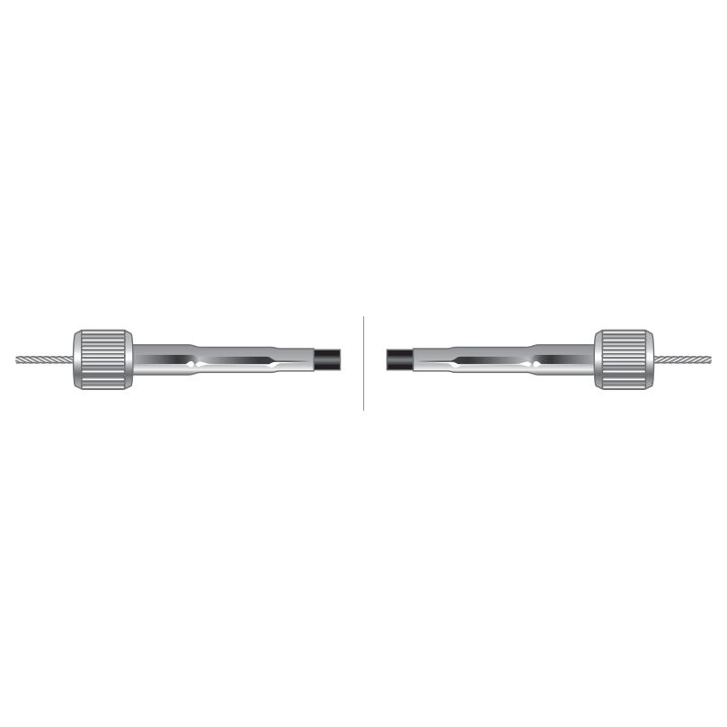 Image of two metal drill bits facing each other against a white background; the scene subtly evokes the precision required in tasks involving drive cables or components like the 1300mm Drive Cable by Sparex, Part No. S.67310.