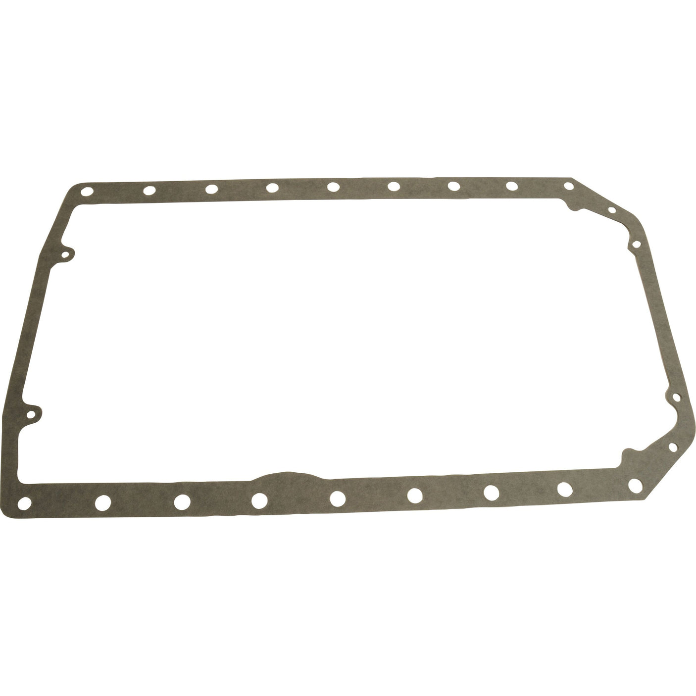 A flat, rectangular sump gasket with multiple holes along the edges, used for sealing joints between two surfaces in machinery or engines, such as those in Massey Ferguson equipment like the models 411, 411D, 411DS, 420D, and 420DS—available under Sparex Part No. S.67360.