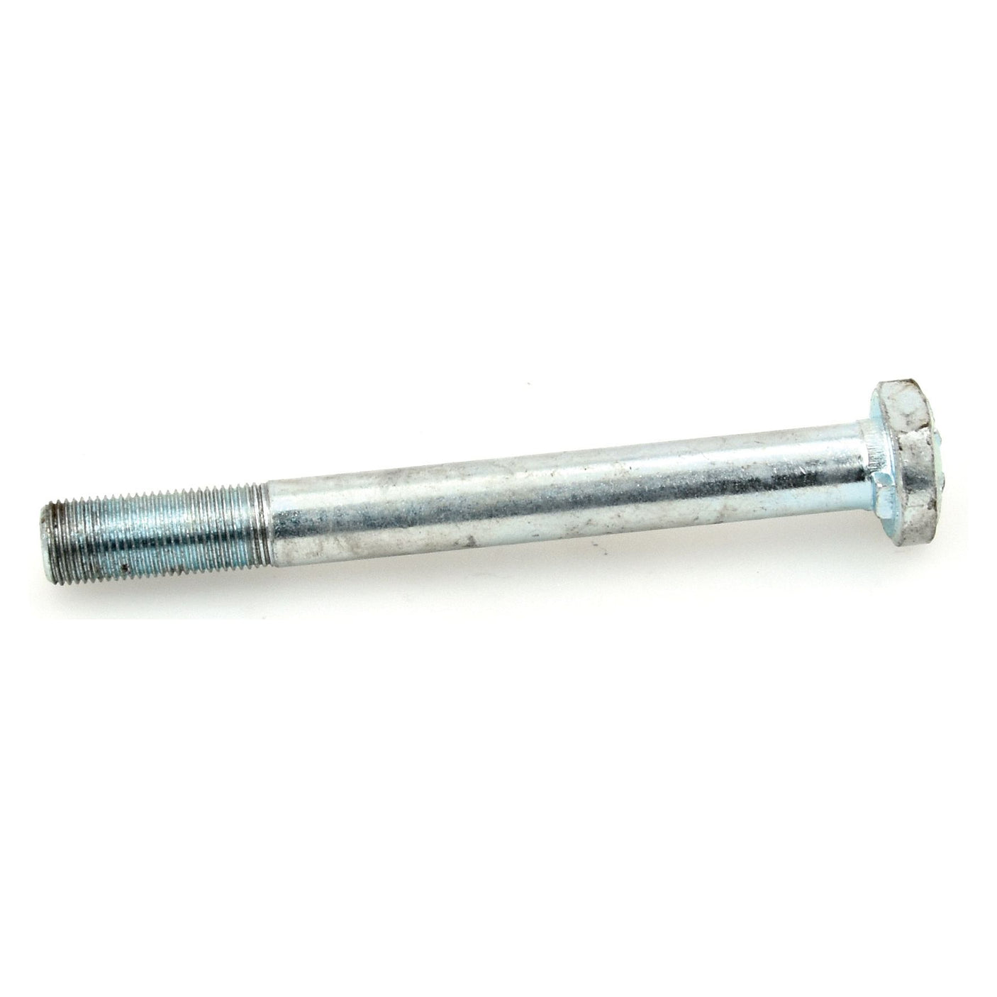 A close-up image of the Sparex Pipped Wheel Bolt, 5/8'' x 6'' (UNF) (Sparex Part No.S.67578), lying horizontally. The silver bolt is threaded on one end and has a hexagonal head on the other.