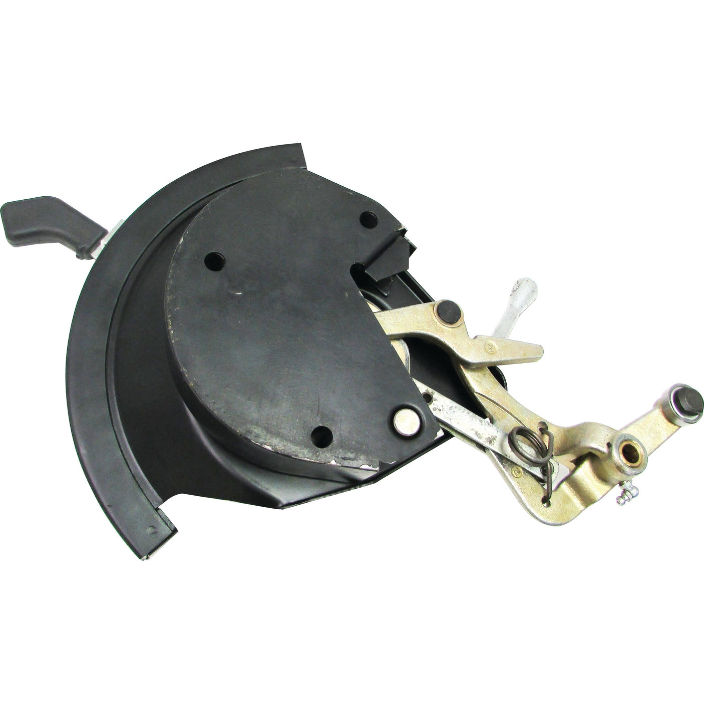 A mechanical device with a black circular housing and various levers and components attached, likely used for industrial or technical applications, such as the Sparex Hydraulic Quadrant Assembly (Sparex Part No. S.67619) compatible with Fiat equipment.