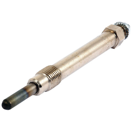 A silver cylindrical Heater Plug - S.67874 by Sparex features a threaded base and a blackened tip. It's typically used in diesel engines to heat the cylinders, aiding in engine starting. The thread size matches most standard specifications, ensuring compatibility.