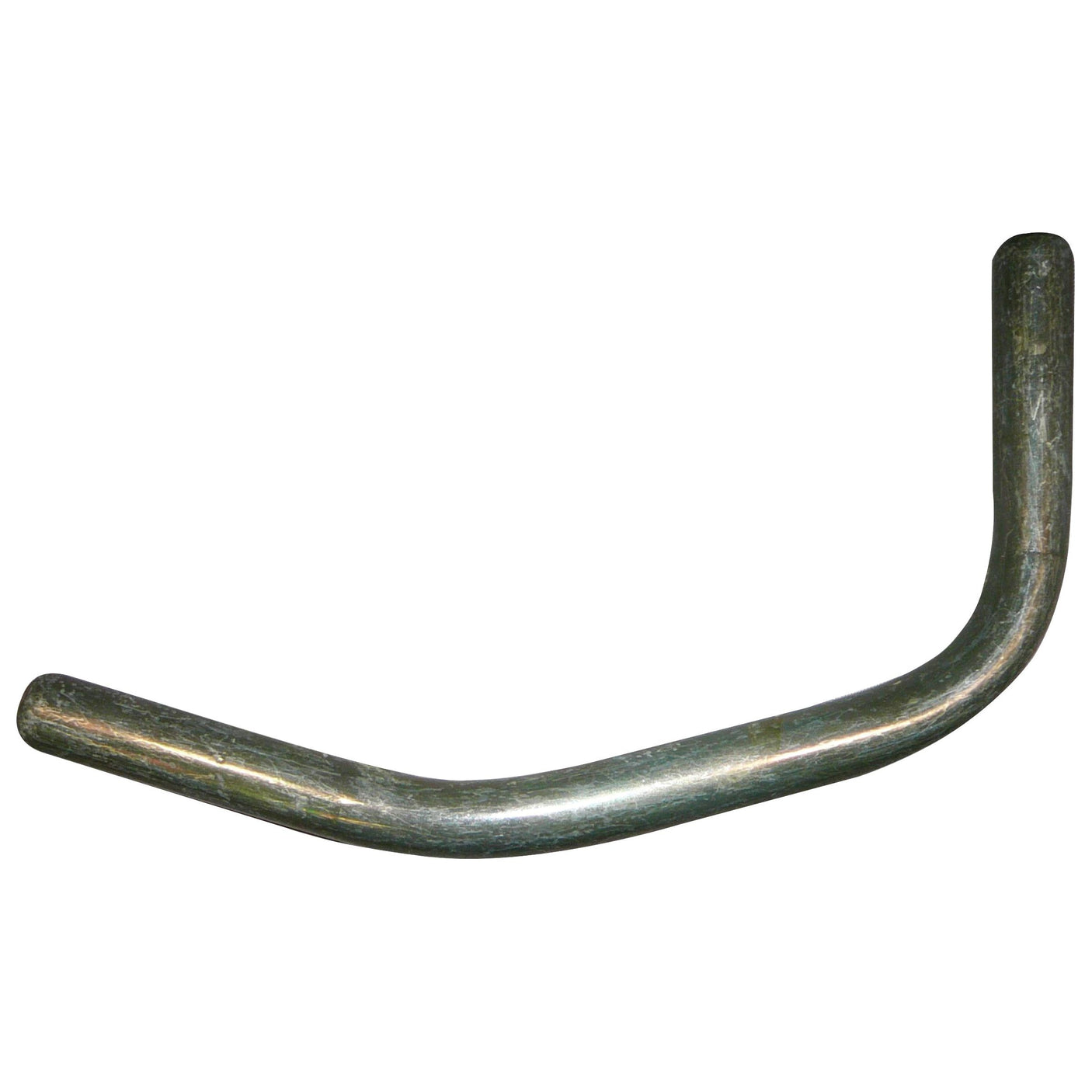 The Engine Oil Pump Pipe (Sparex Part No. S.67902) by Sparex is a slightly curved metal rod with one end bent at a right angle, commonly utilized in John Deere machinery as part of the engine oil pump pipe assembly.