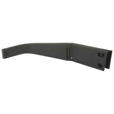 A black metal hinge with a curved extension, likely used for attaching and supporting surfaces or components, featuring an LH Function design is the Sparex Mirror Arm, 600mm, LH - S.67987.