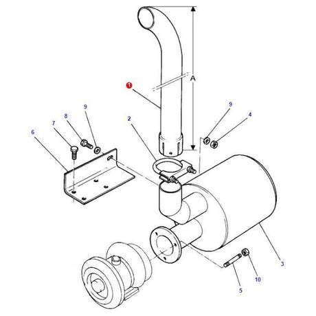 Massey Ferguson - Exhaust System Tube - 3619470M3 - Farming Parts
