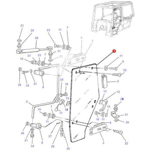 Massey Ferguson - Door Glass L/H - 3547695M1 - Farming Parts