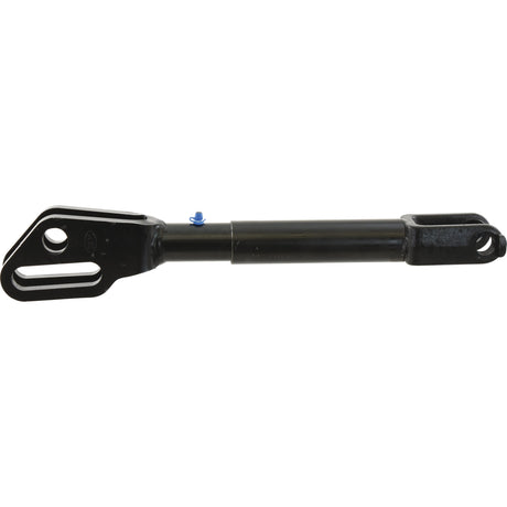 Introducing the Sparex Levelling Box Assembly (Sparex Part No. S.68194), a durable black metal component designed for vehicle attachment, featuring high-quality end fittings and including a bracket with a blue connector. This assembly offers fork hole diameters of Ø 22mm and Ø 27 / 27x97mm with a minimum length of 457mm and M27x3 metric specifications.