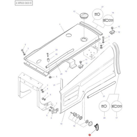 Massey Ferguson - Hexagonal Hood Key - 3813582M1 - Farming Parts