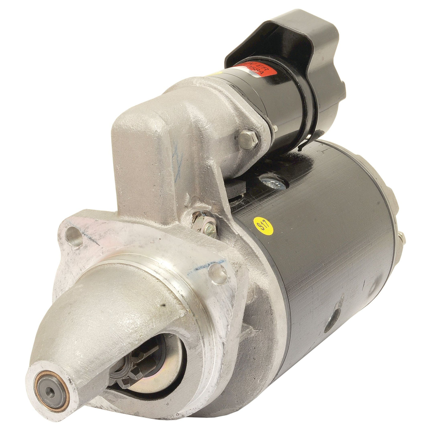 The Starter Motor - 12V, 2.8Kw (Lucas TVS) with a metallic silver and black finish is displayed on a white background, highlighting the engineering excellence of Sparex Part No. S.68277.