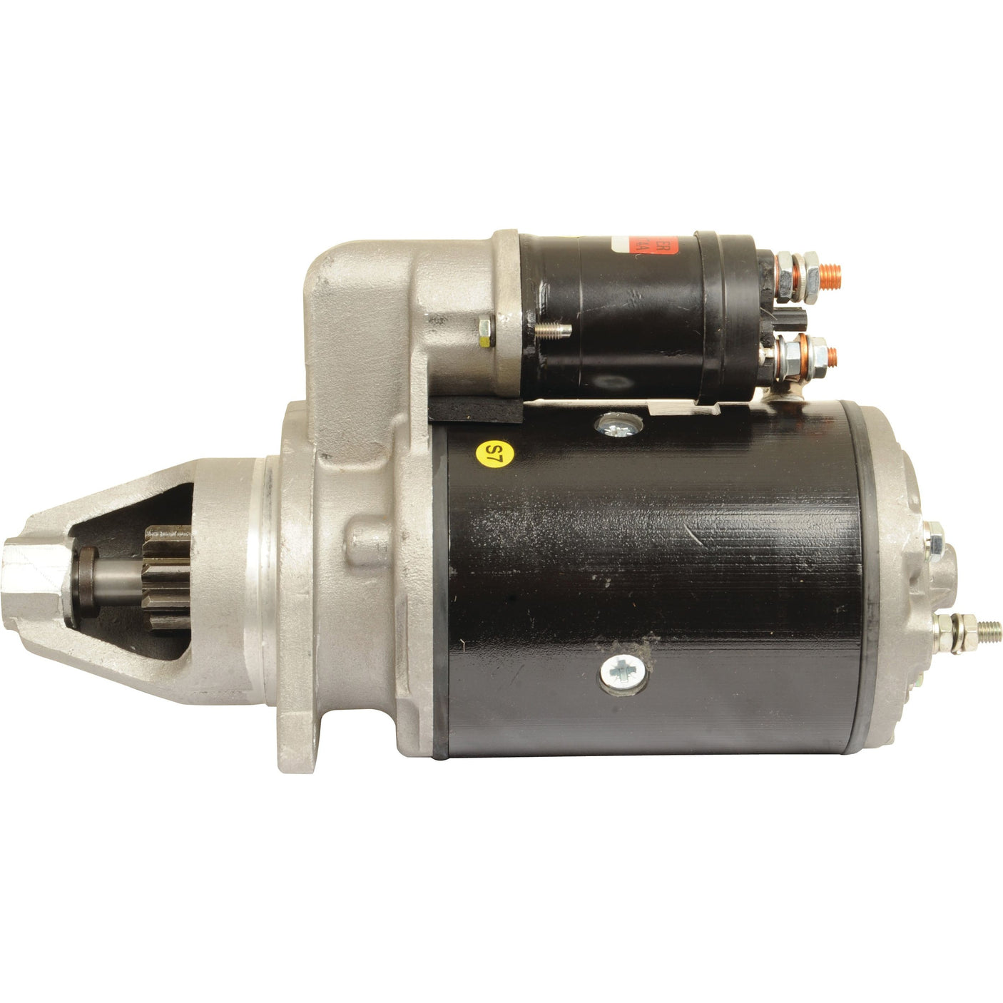 Image of the Sparex Starter Motor - 12V, 2.8Kw (Lucas TVS) | Part No. S.68278 against a white background. The device features a metallic body with black cylindrical sections and several electrical connectors.