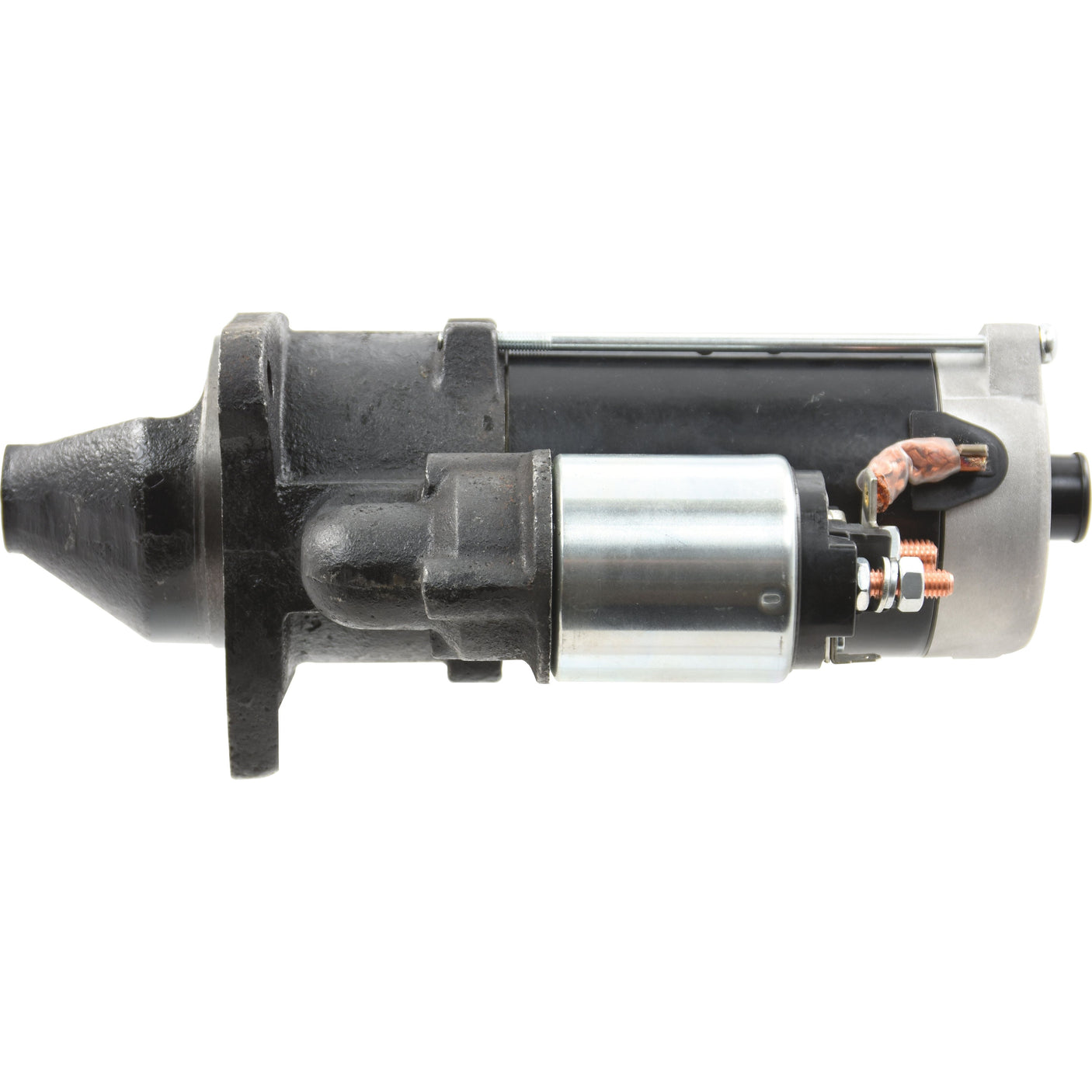 A close-up image of a Sparex Starter Motor - 12V, 3.1Kw, Gear Reducted (Sparex Part No. S.68322), showcasing its wiring and connectors on a white background.