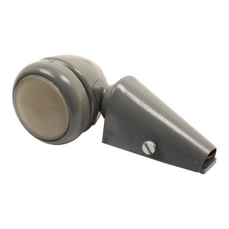 The Marker Light - Rear Facing (Halogen), RH & LH, 12V - S.68328 by Sparex is a single gray industrial caster wheel with a metal bracket and screw for attachment, specifically designed to complement 12V systems and seamlessly integrate under clear lens covers.